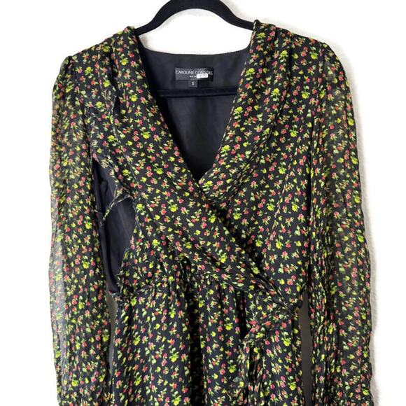 Caroline Constas Vivian Winter Rose Dress Size Small - Picture 1 of 6
